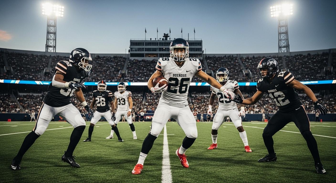 Map of cross-state high school football schedules with youth players