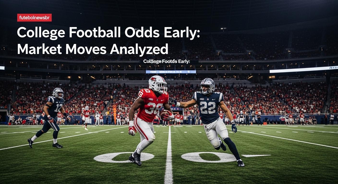 Graphic of college football odds movement with Brazilian theme.