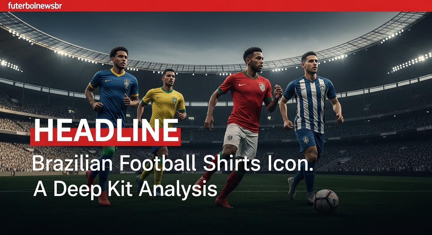 Iconic yellow Brazil national team jersey displayed with green trim and crest against a stadium background.