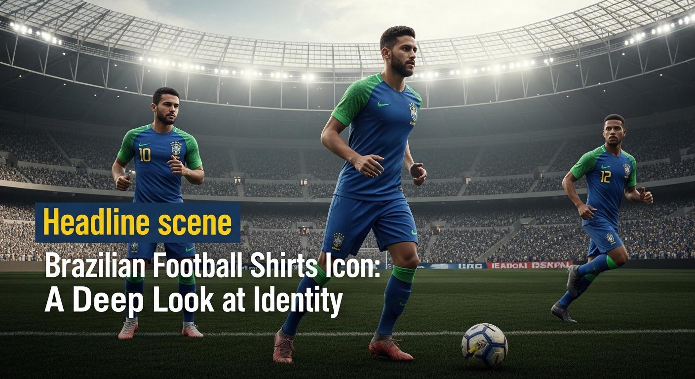 Editorial illustration of Brazil's iconic football shirt, yellow with green trim, symbolizing national identity.