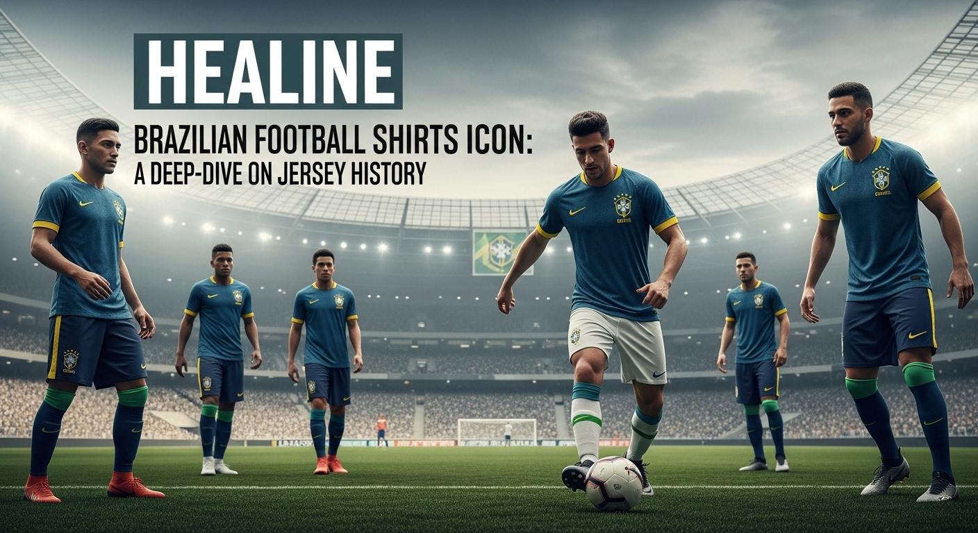 Timeline collage of Brazil national team jerseys through the decades