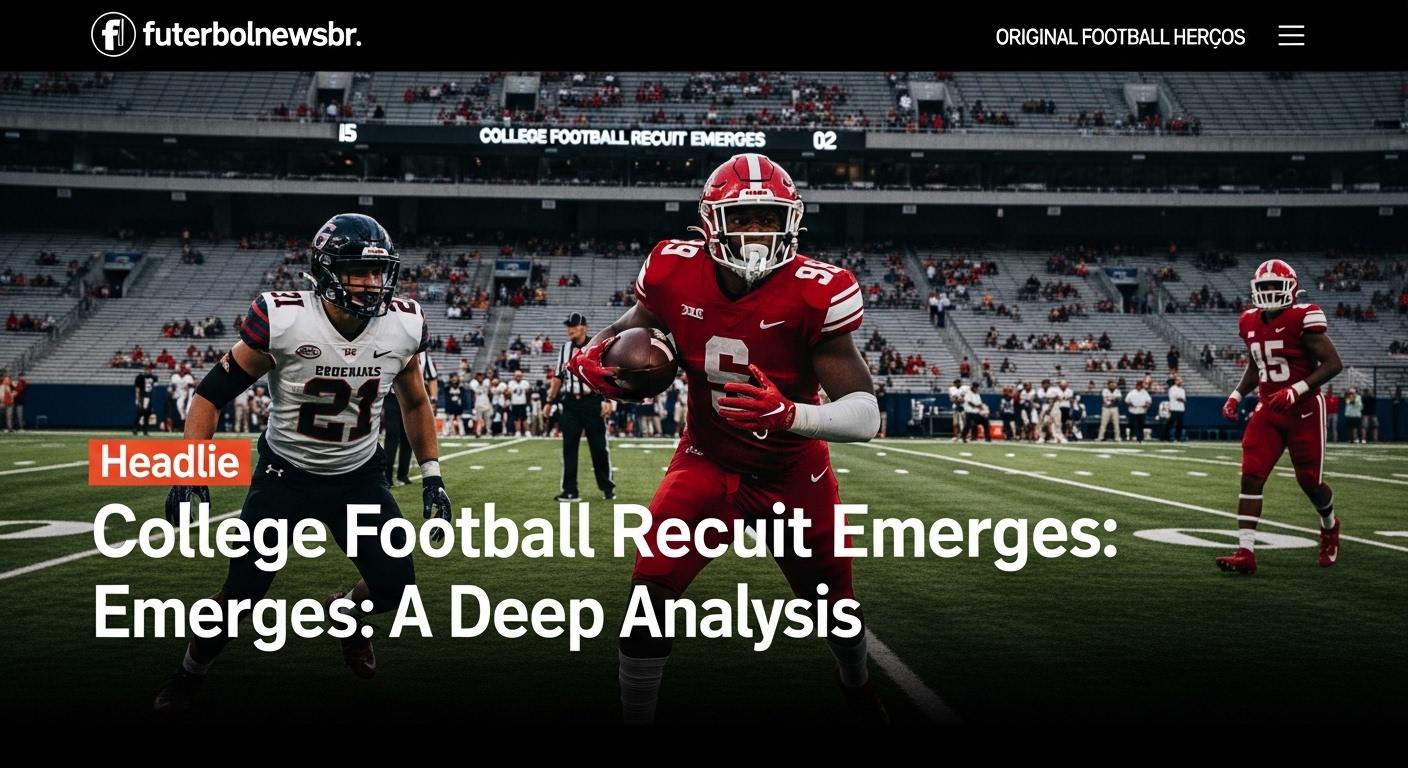 Portrait of a top OT recruit preparing for a game with stadium lights and coaches nearby.